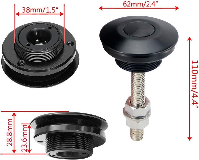 ANJOSHI 2Pack Quick Release Latch Universal 2.44in/62mm Diameter Universal Aluminum Alloy Push Button Quick Latch Hood Pins Lock Clip Kit for Auto Car Hood Pins Lock(2Pack Pro) - Image 2